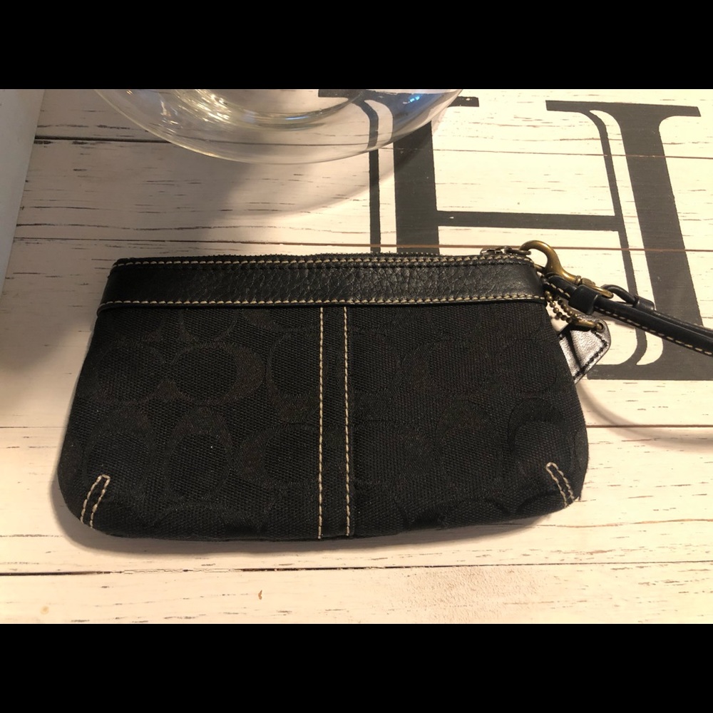 Black canvas Coach wristlet